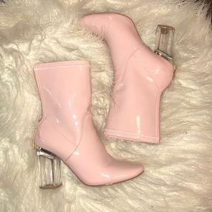 Baby pink pastel boots